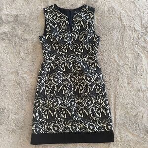 J. Mendel Paris Sleeveless Black White Embroidered Dress Size 10 Silk Wool Blend